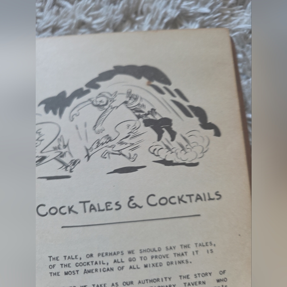 Vintage 1939 Just Cocktails Wood Covered Recipe Book & Art - Picture 6 of 9